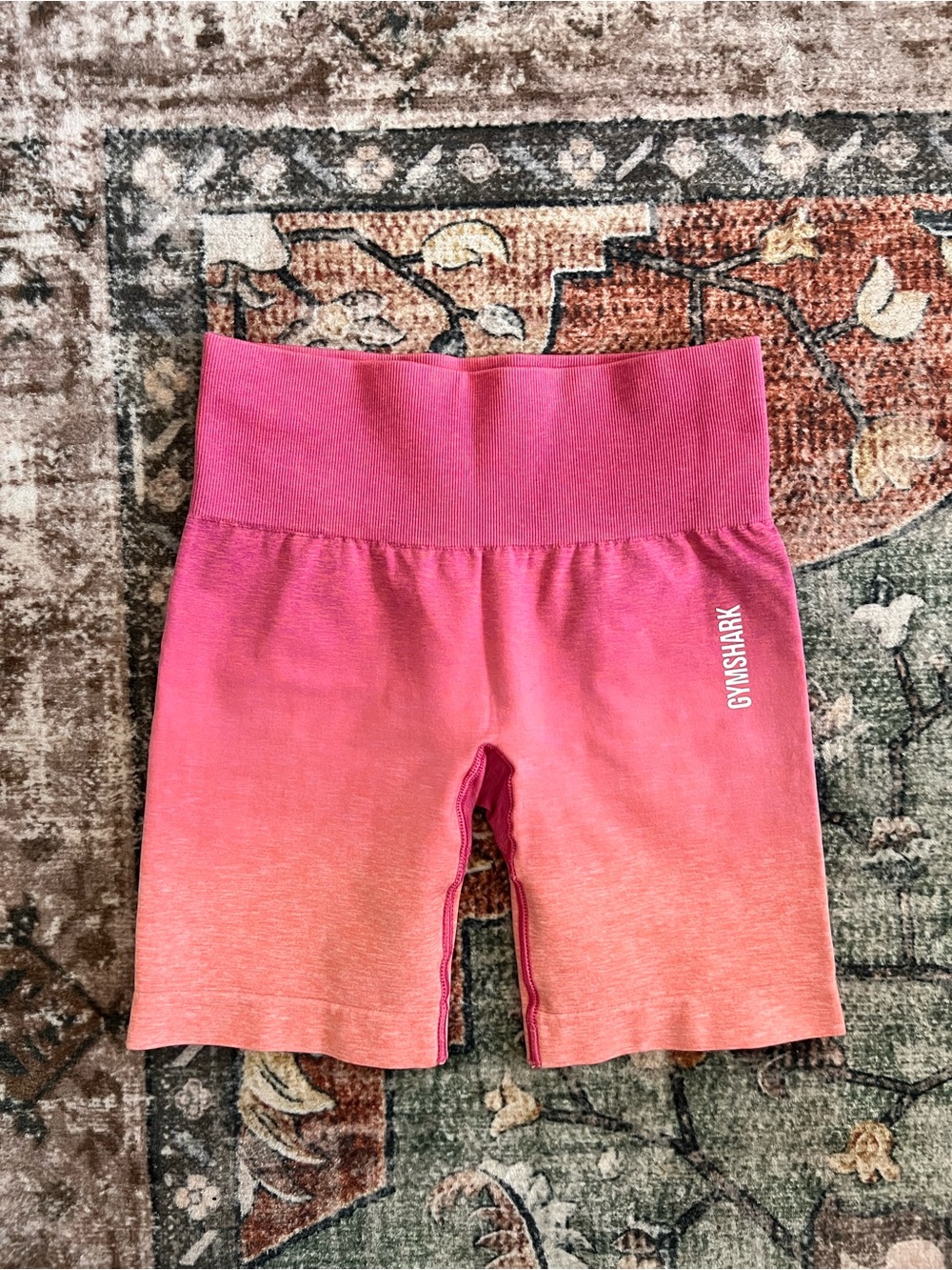 Gymshark Pink to Coral Ombre Biker Shorts